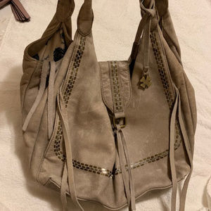 Lucky Brand Grey Leather Hobo